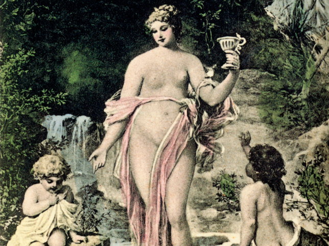 Die Quellnymphe (1896) als Ansichtskartenmotiv (um 1890)