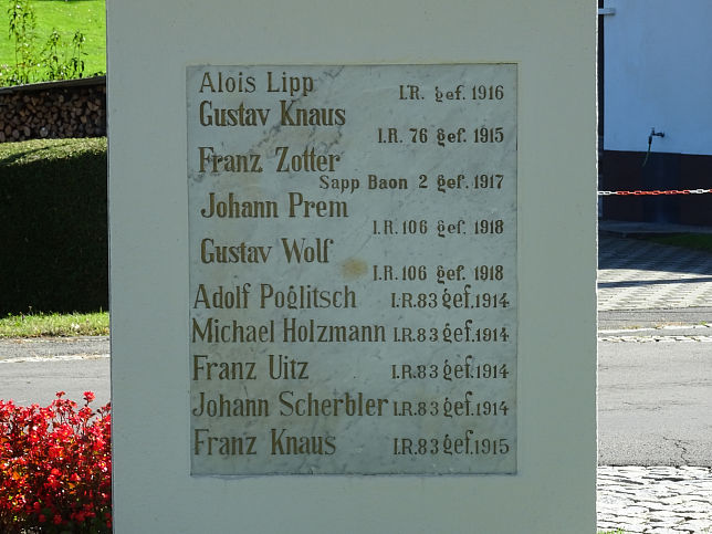 Mhlgraben, Kriegerdenkmal