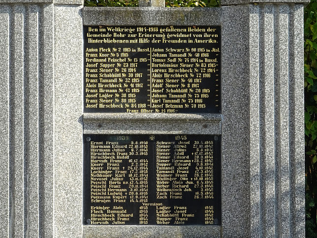 Rohr im Burgenland, Kriegerdenkmal