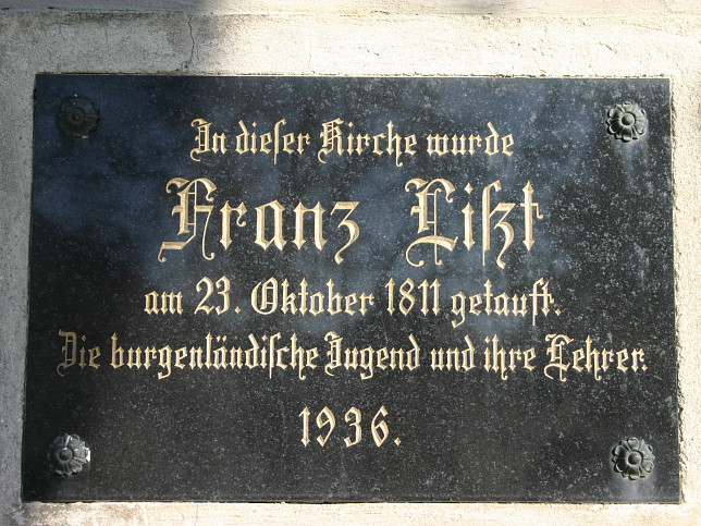Unterfrauenhaid, Franz Liszt Gedenktafel