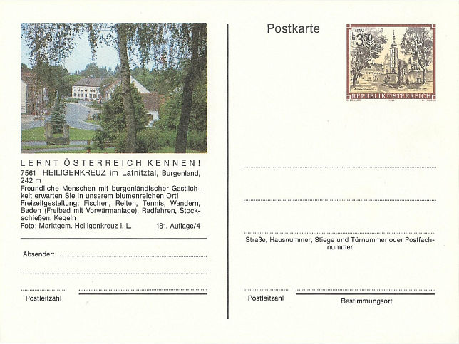 Heiligenkreuz, Postkarte