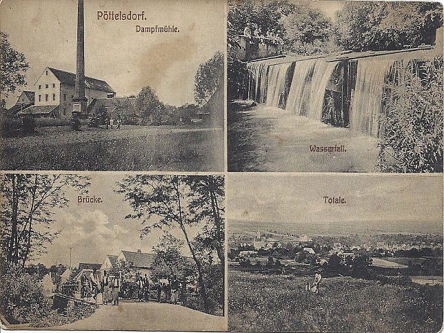 Pttelsdorf, Dampfmhle, Wasserfall und Brcke