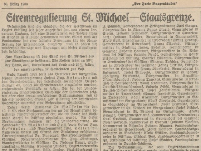 Strembachregulierung 1930