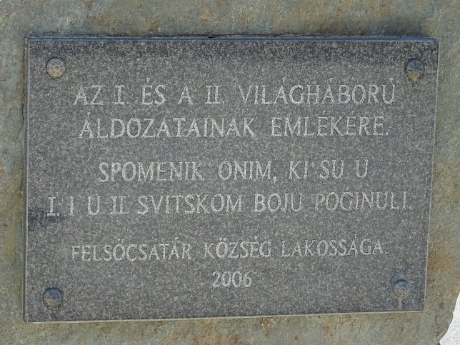 Felscsatr, Kriegerdenkmal