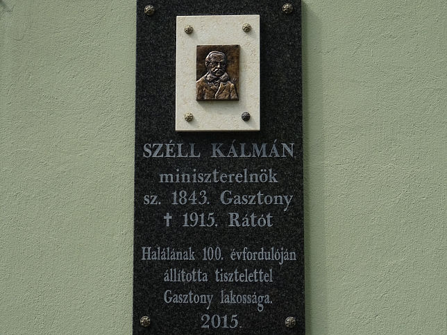 Gasztony, Gedenktafel