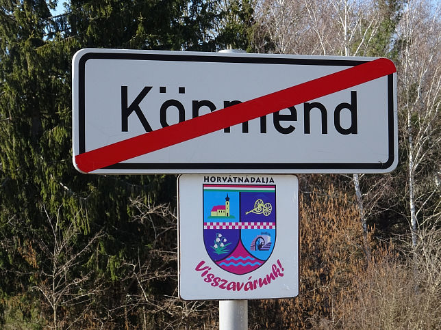 K�rmend-Horv�tn�dalja, Ortstafel-Ende