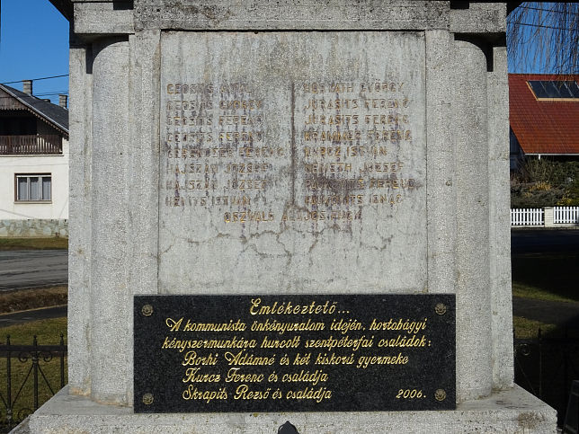 Szentp�terfa, Kriegerdenkmal