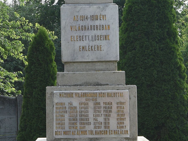 Vasasszonyfa, Kriegerdenkmal