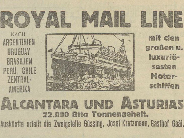 Gssing, Inserat Auswanderung, 12.3.1932