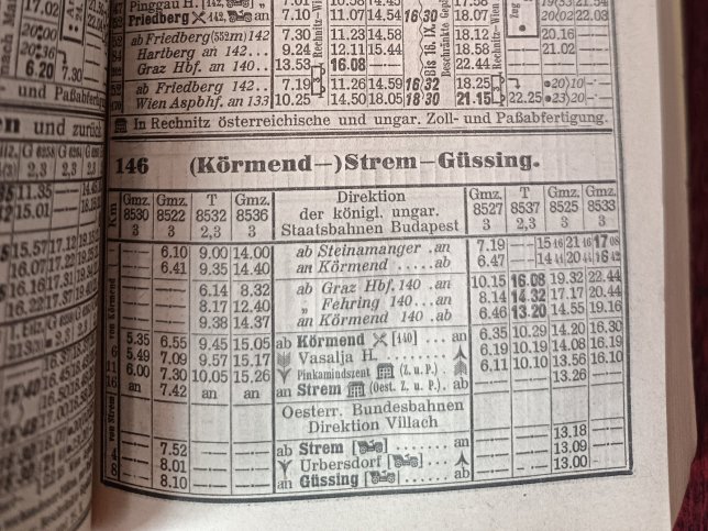 G�ssinger Bahn, Fahrplan