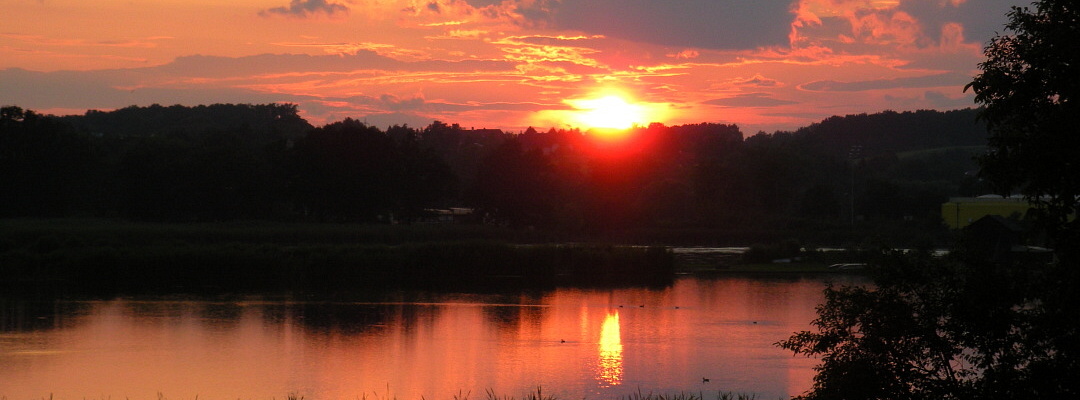 Burg Gssing, Teich Sonnenuntergang