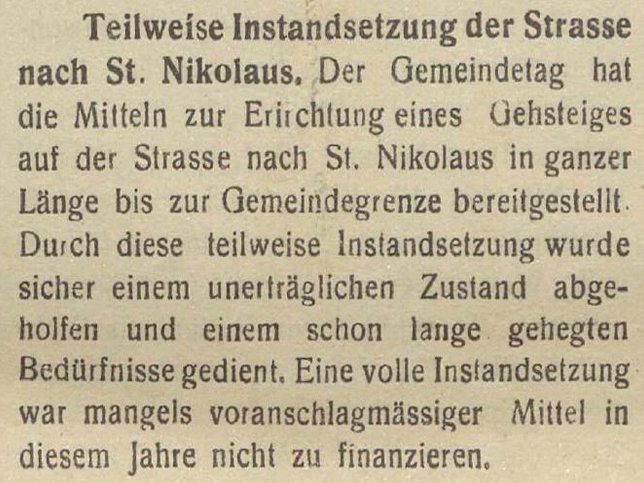St. Nikolaus, Gehsteiginstandsetztung