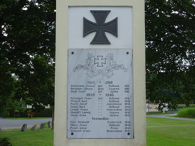 Gillersdorf, Bildstock und Kriegerdenkmal
