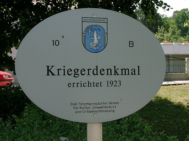 Bad Tatzmannsdorf, Kriegerdenkmal