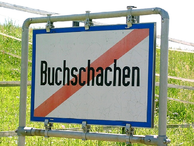 Buchschachen, Ortstafel