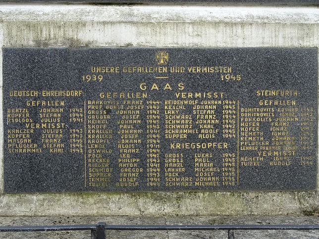 Gaas, Kriegerdenkmal