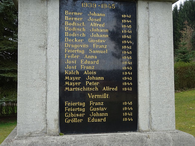 Neustift bei Gssing, Kriegerdenkmal