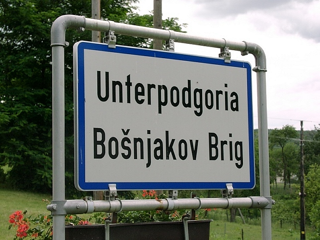 Unterpodgoria, Ortstafel