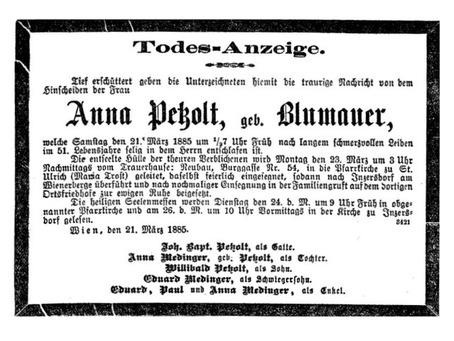 Anna Petzolt, geb. Blumauer