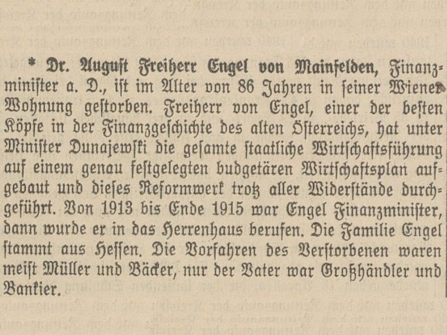 August Engel von Mainfelden