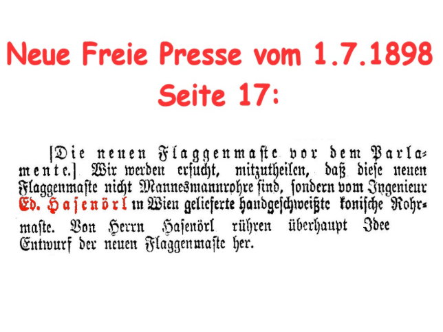 Flaggenmast vor dem Parlament