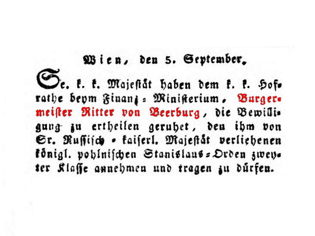 Franz Xaver Burgermeister Ritter von Beerburg