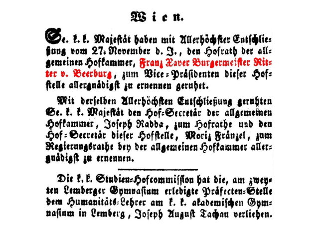Franz Xaver Burgermeister Ritter von Beerburg