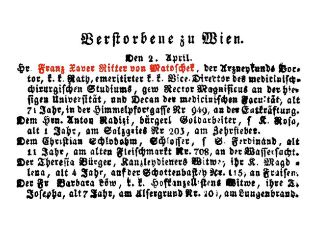Franz Xaver Ritter von Matoschek