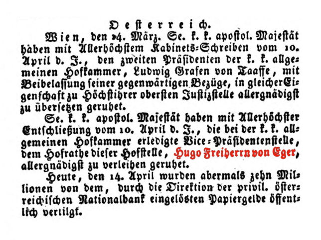 Hugo Freyherr von Eger