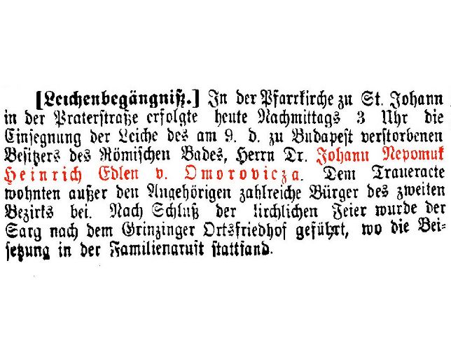Johann Heinrich Edler von Omorovitza
