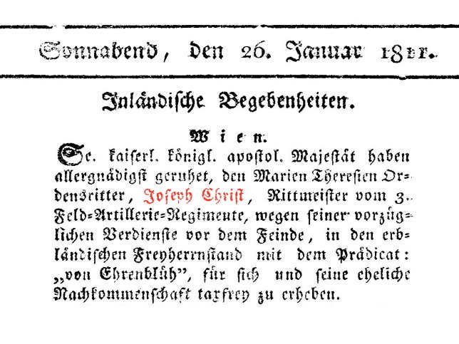 Joseph Christ von Ehrenbl�h