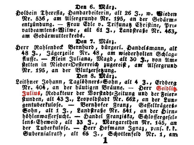 Isaac Jeitteles, spter Julius Seidlitz