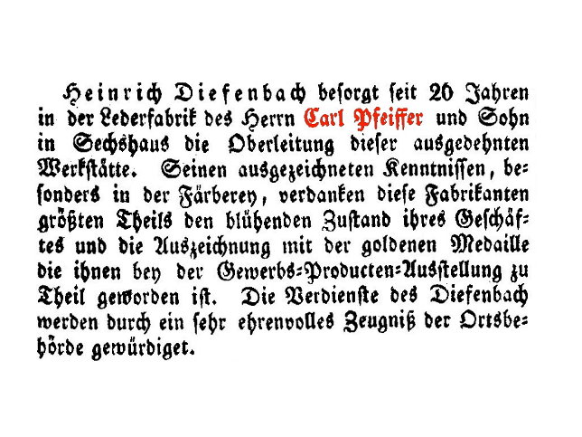 Heinrich Diefenbach, Mitarbeiter von Karl Pfeiffer