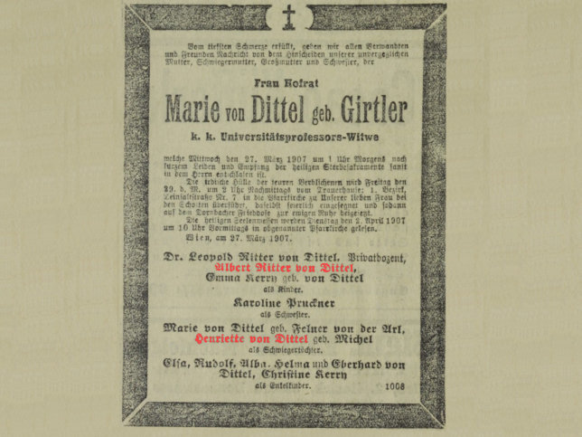 Marie Edle von Dittel, geb. Girtler
