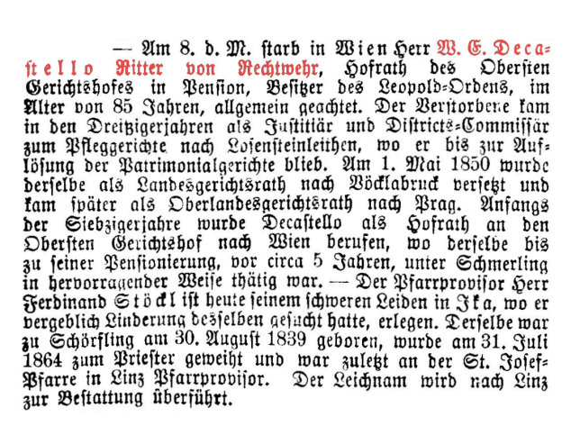Wenzel Decastello Ritter von Rechtwehr