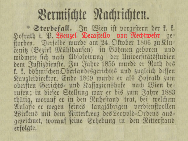 Wenzel Decastello Ritter von Rechtwehr