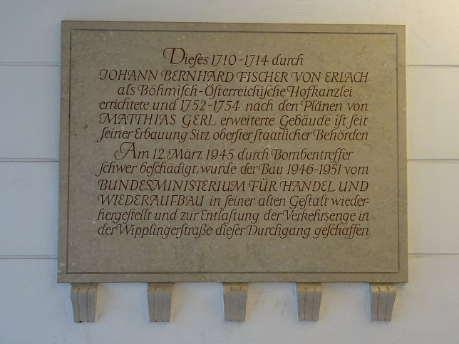 Gedenktafel Fugngerpassage Wipplingerstrae