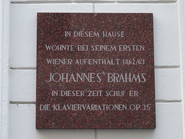 Gedenktafel Johannes Brahms