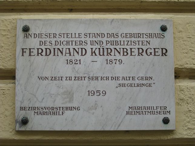 Gedenktafel Ferdinand Kürnberger