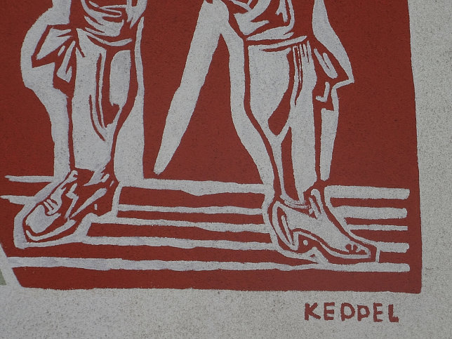 Sgraffito mit Darstellungen aus der Geschichte Gumpendorf von Rudolf Heinz Keppel
