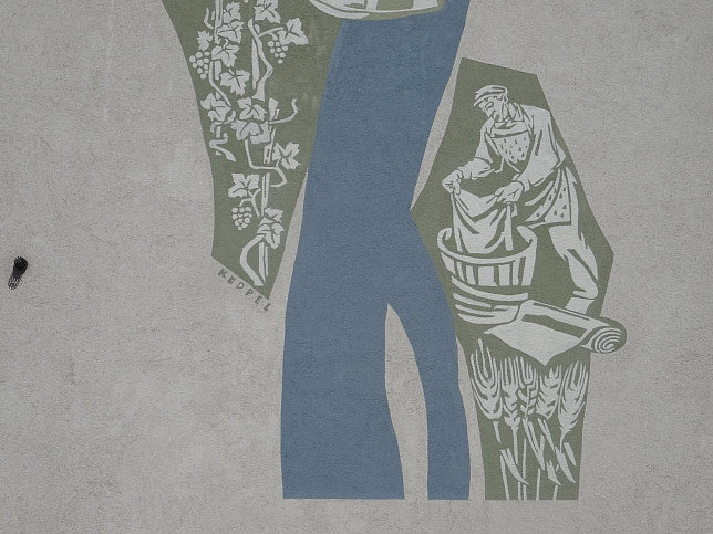 Sgraffito mit Darstellungen aus der Geschichte Gumpendorf von Rudolf Heinz Keppel