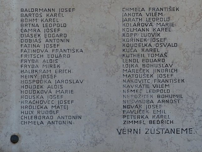 Denkmal fr die Opfer des tschechischen Widerstandes 1938-1945