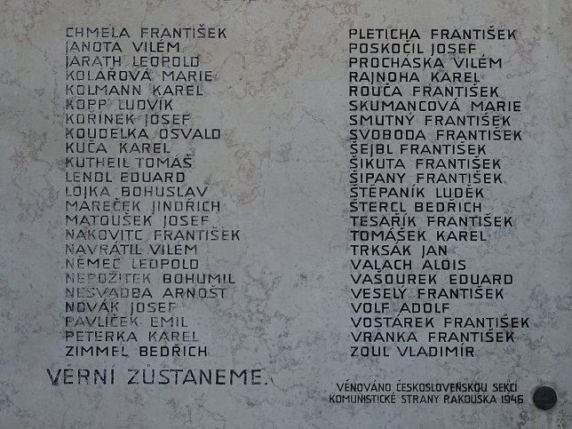 Denkmal fr die Opfer des tschechischen Widerstandes 1938-1945