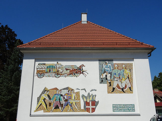 Mosaik 'Entwicklung der Wiener Feuerwehr von der Gotik bis heute'