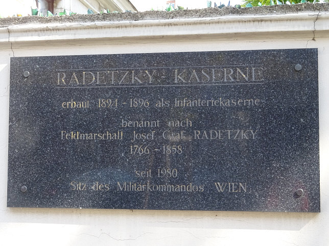 Graf-Radetzky-Kaserne, Gedenktafel