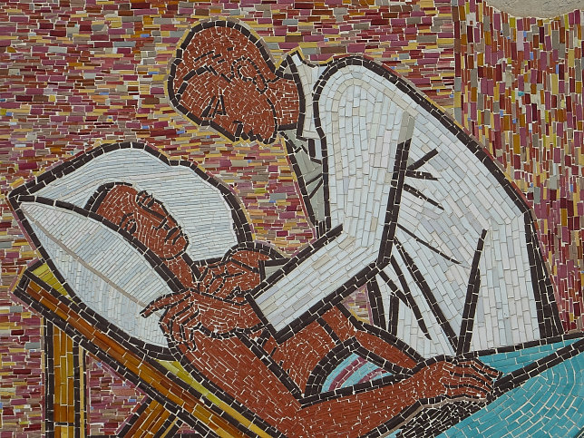 Wandmosaik Krankenpflege