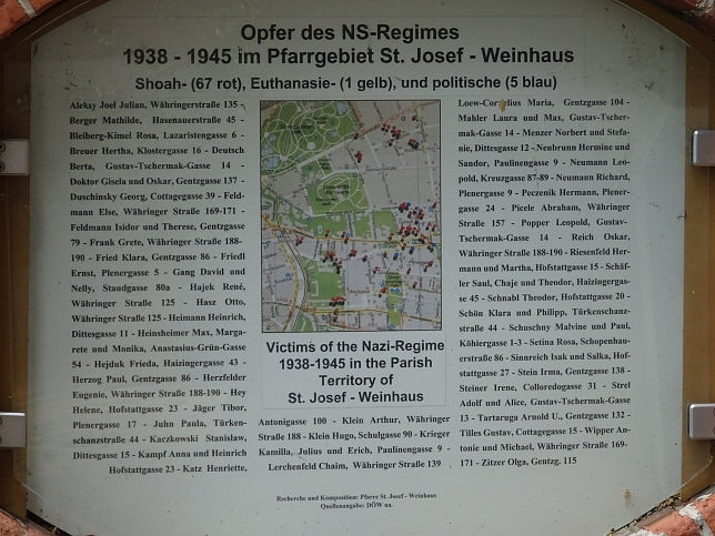 Weinhaus, Gedenktafel bei der Weinhauser Pfarrkirche