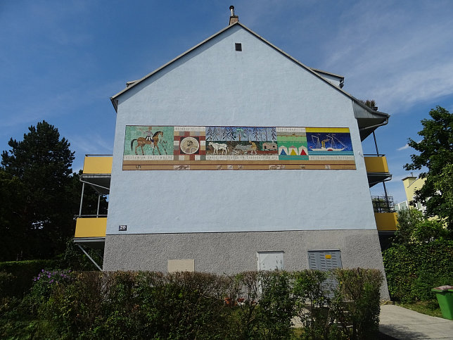Wandmosaik 'Nussdorfer Geschichte', Amalgergasse 20