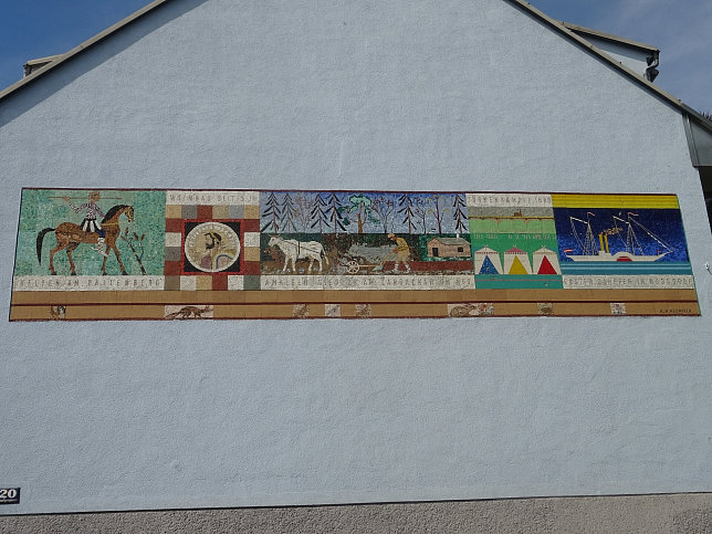 Wandmosaik 'Nussdorfer Geschichte', Amalgergasse 20