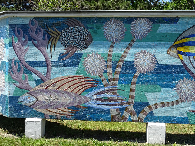 Mosaik 'Fische und Pflanzen' von Anton Krejcar